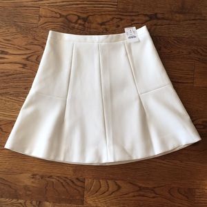 JCrew white flare mini skirt